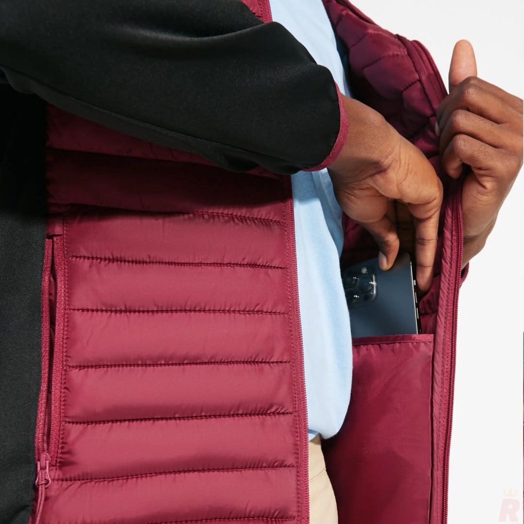 Chaqueta Combinada Acolchada Deportiva Capucha...