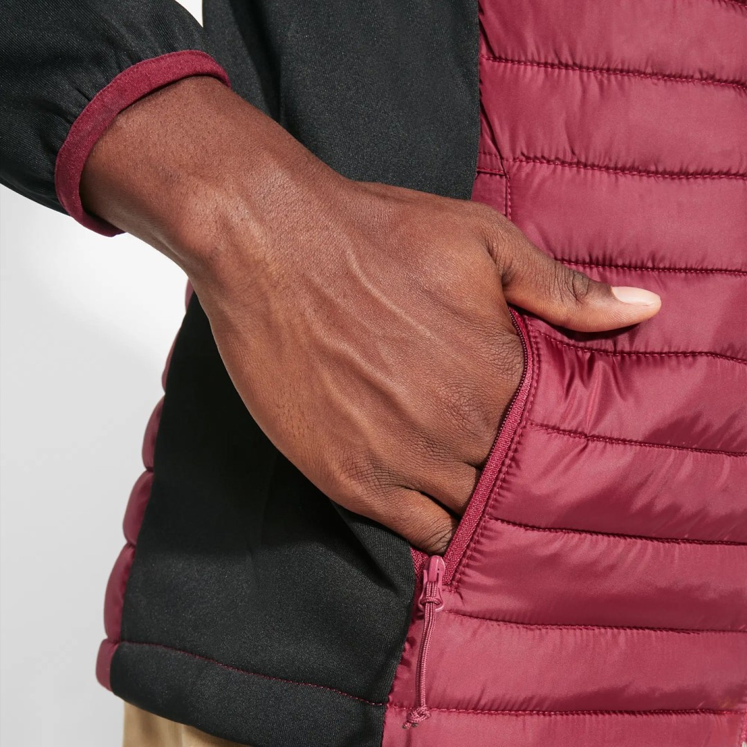 Chaqueta Combinada Acolchada Deportiva Capucha...