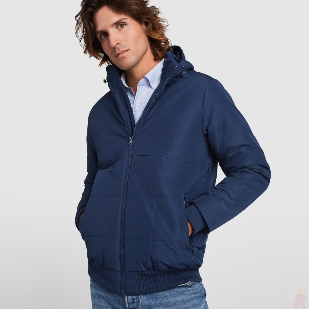Chaqueta Impermeable Acolchada Unisex Capucha...