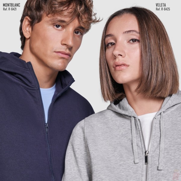 Chaqueta Sudadera Capucha Mujer Felpa Perchada VELETA