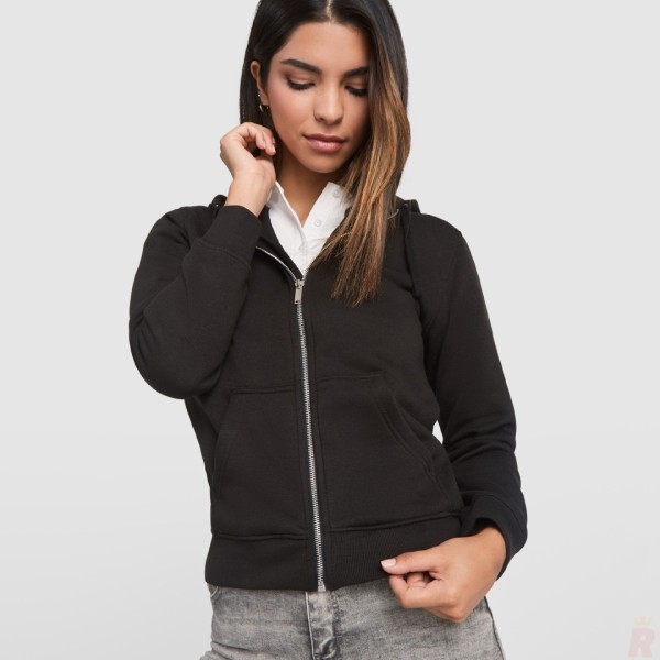 Chaqueta Sudadera Capucha Mujer Felpa Perchada VELETA