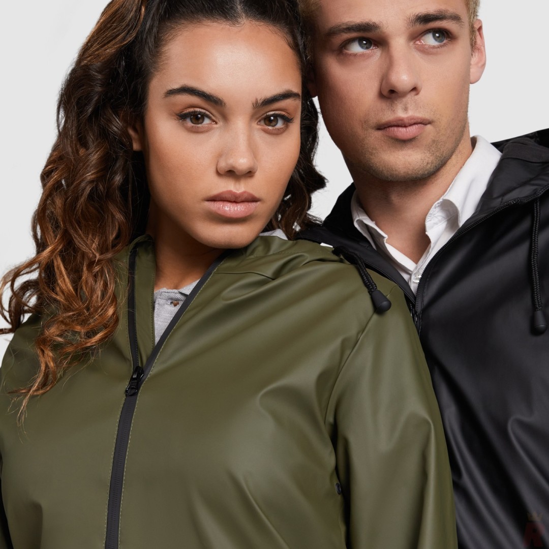 Chubasquero Impermeable Entallado Capucha Mujer...