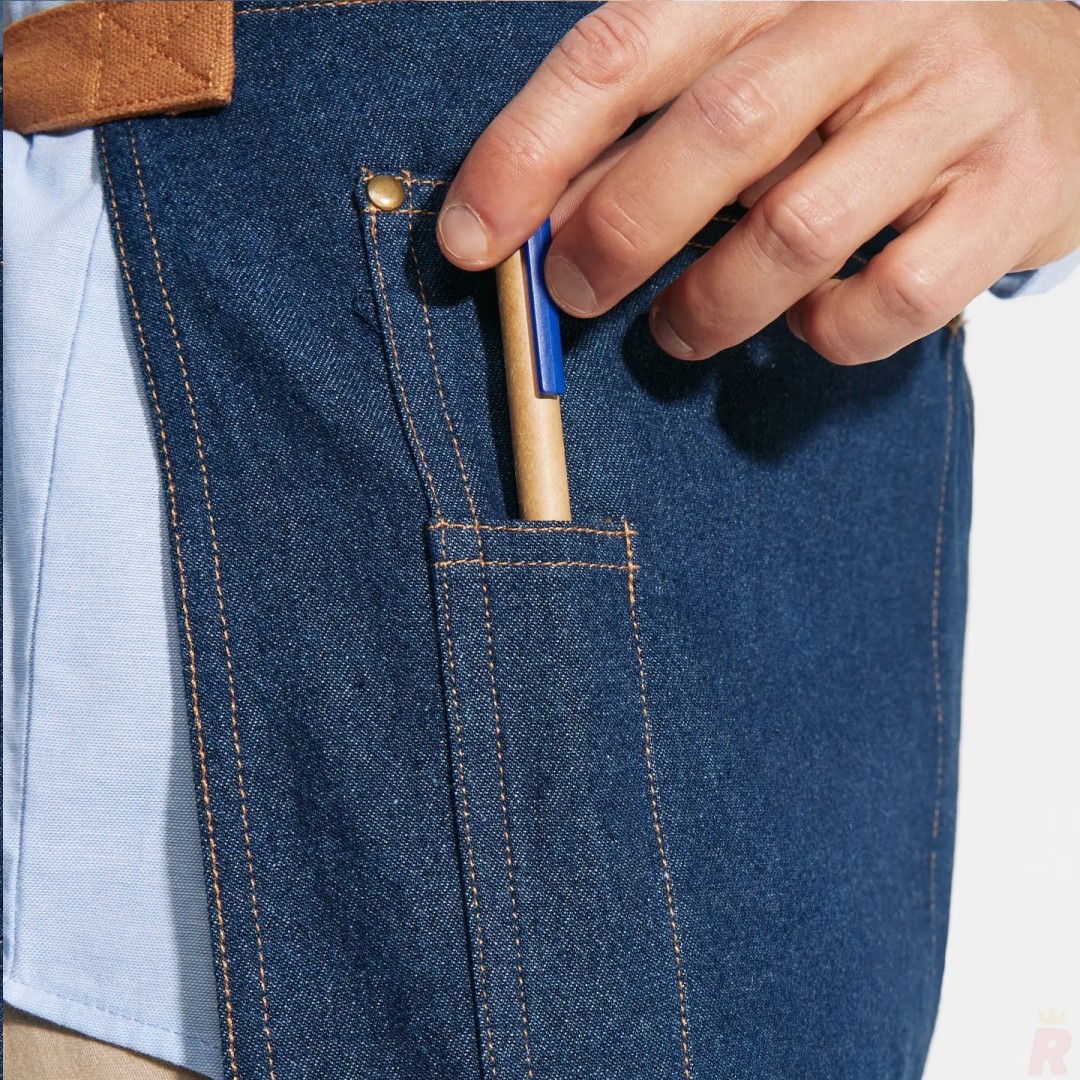 Delantal Vaquero Corto Unisex 100% Algodón DACOSTA