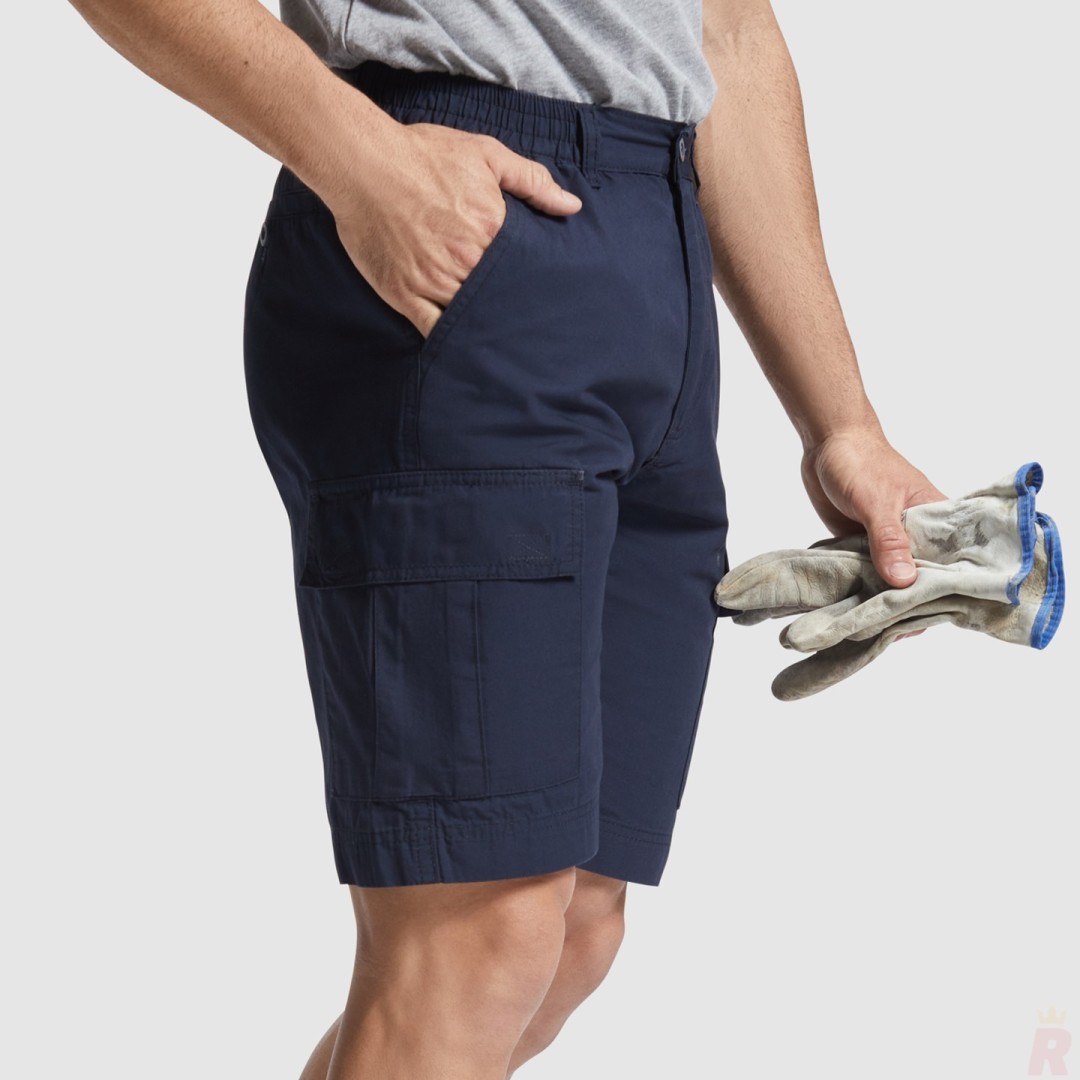 Pantalón Corto Bermuda Bolsillos Hombre 100%...