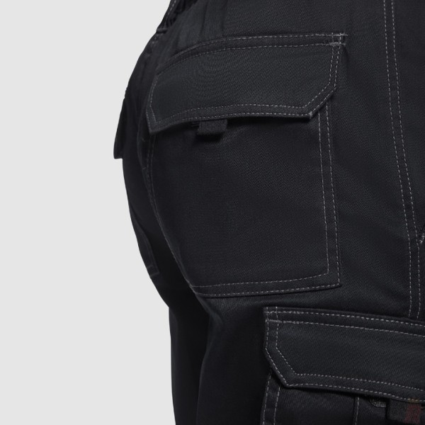 Pantalón Corto Bermuda Elástica Laboral Multibolsillos Unisex VITARA