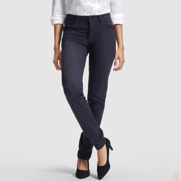 Pantalón Largo Chino Entallado Mujer Resistente Confortable HILTON