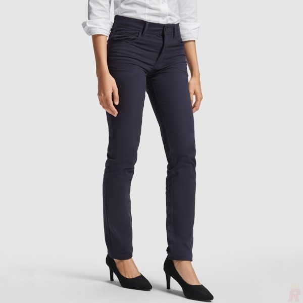 Pantalón Largo Chino Entallado Mujer Resistente Confortable HILTON