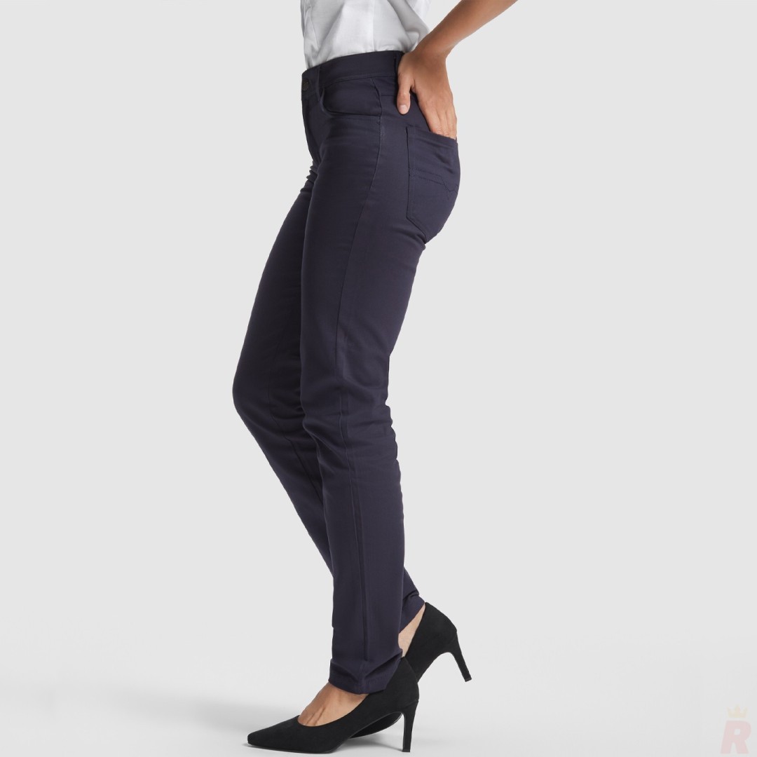 Pantalón Largo Chino Entallado Mujer Resistente...