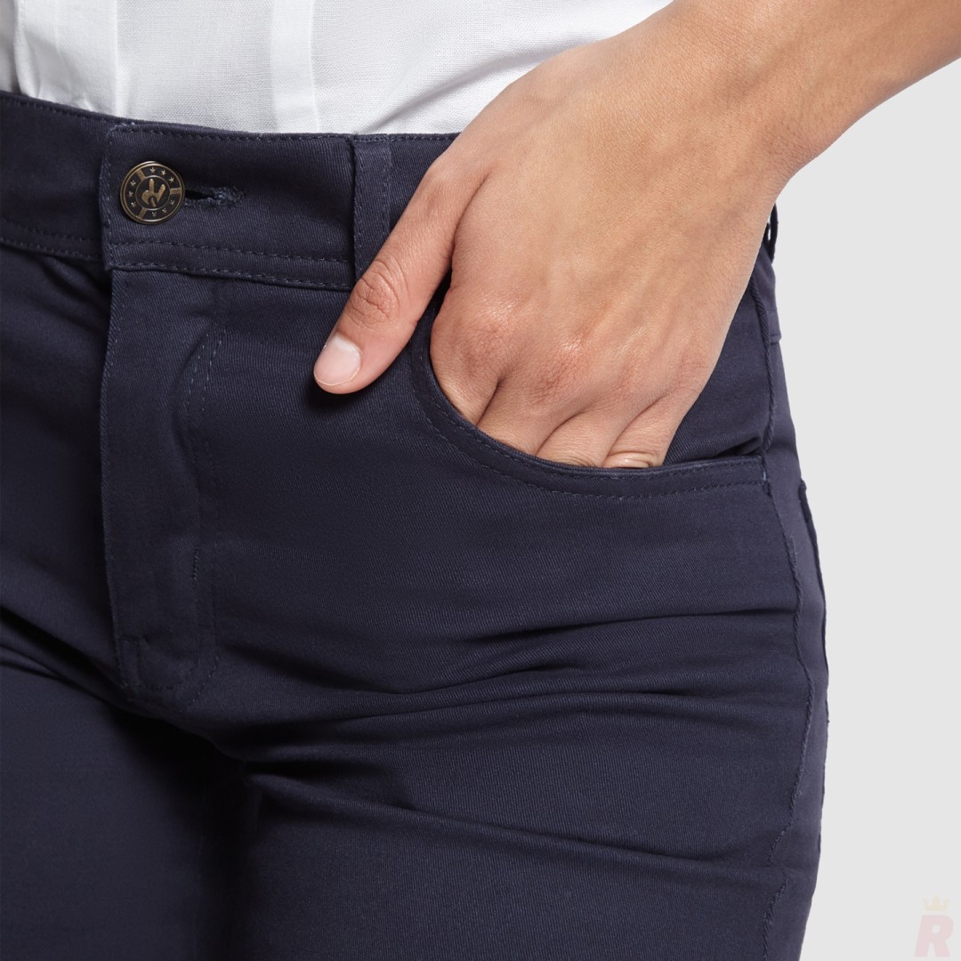 Pantalón Largo Chino Entallado Mujer Resistente...