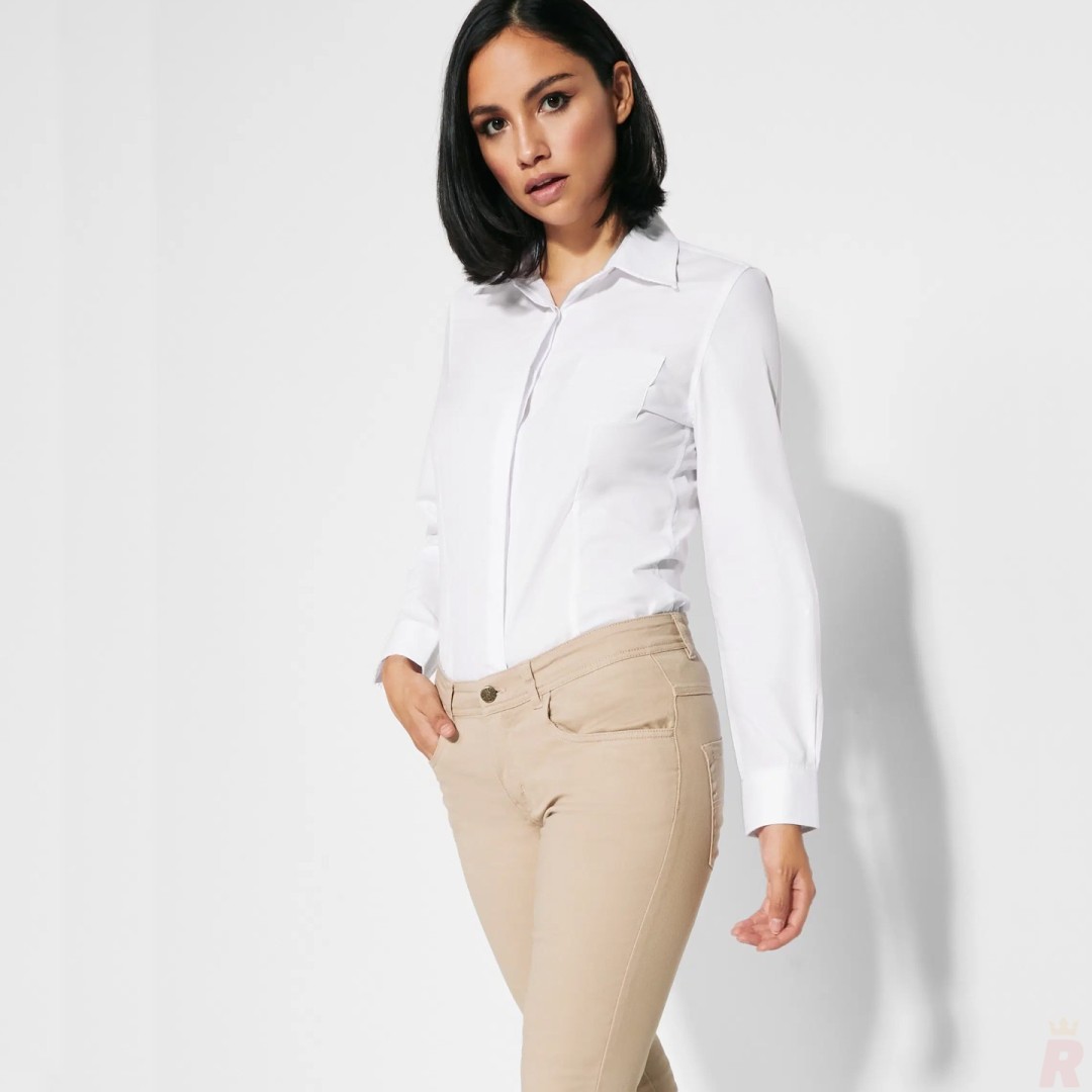 Pantalón Largo Chino Entallado Mujer Resistente...