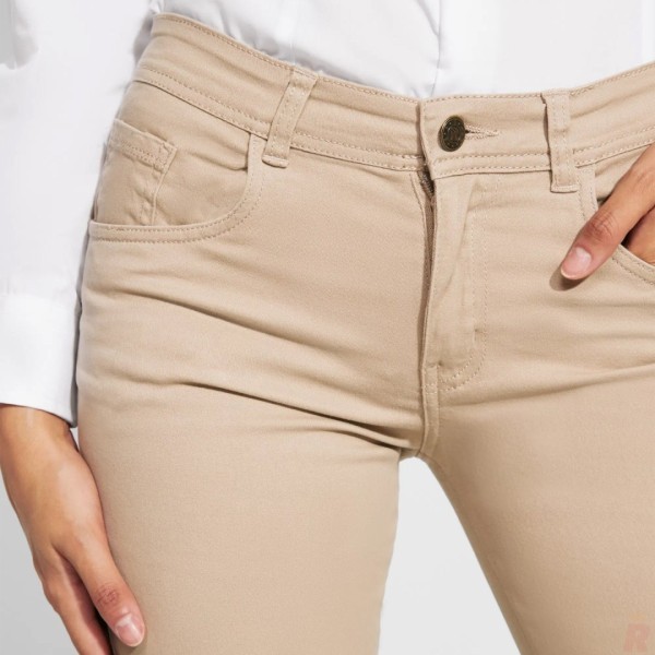 Pantalón Largo Chino Entallado Mujer Resistente Confortable HILTON