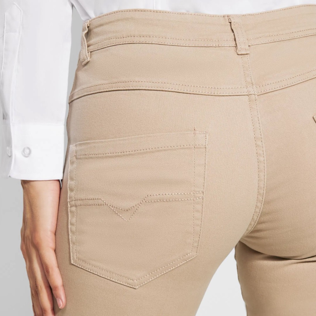 Pantalón Largo Chino Entallado Mujer Resistente...