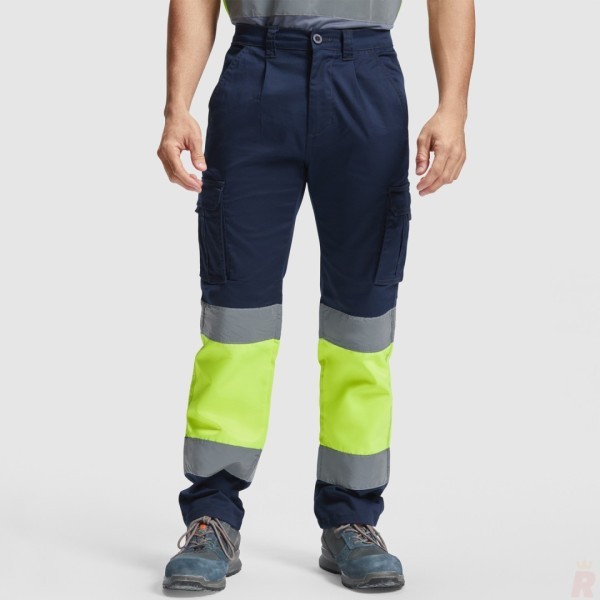 Pantalón Largo Laboral Alta Visibilidad Multibolsillos Hombre DAILY STRETCH HV