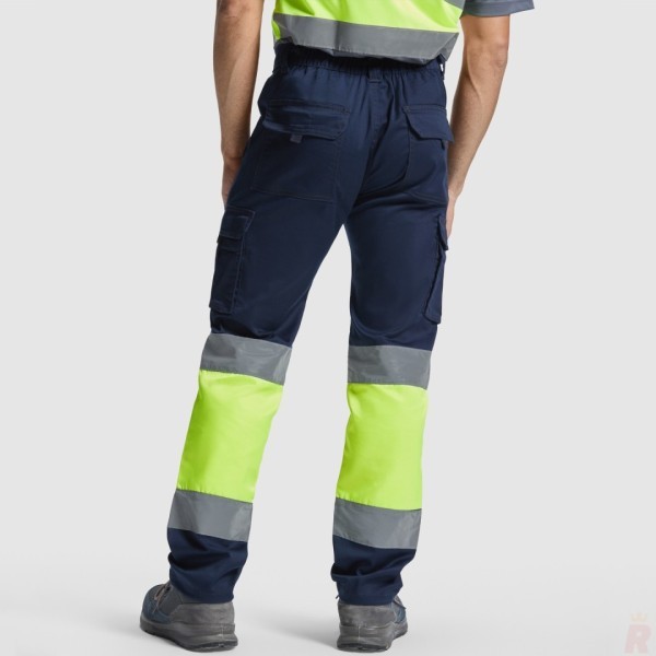 Pantalón Largo Laboral Alta Visibilidad Multibolsillos Hombre DAILY STRETCH HV