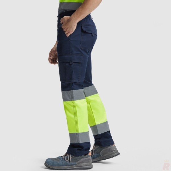 Pantalón Largo Laboral Alta Visibilidad Multibolsillos Hombre DAILY STRETCH HV