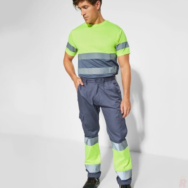 Pantalón Largo Laboral Alta Visibilidad Multibolsillos Verano Hombre NAOS