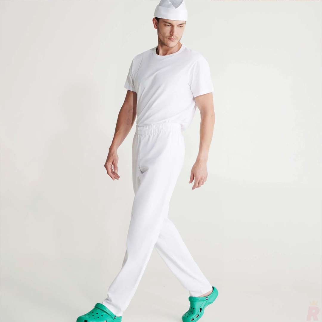 Pantalón Largo Laboral Recto Cintura Elástica...