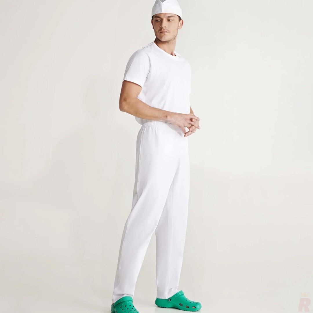 Pantalón Largo Laboral Recto Cintura Elástica...