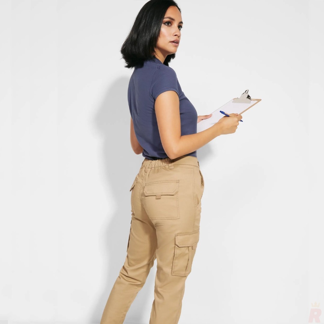 Pantalón Largo Laboral Tejido Sarga Mujer DAILY...