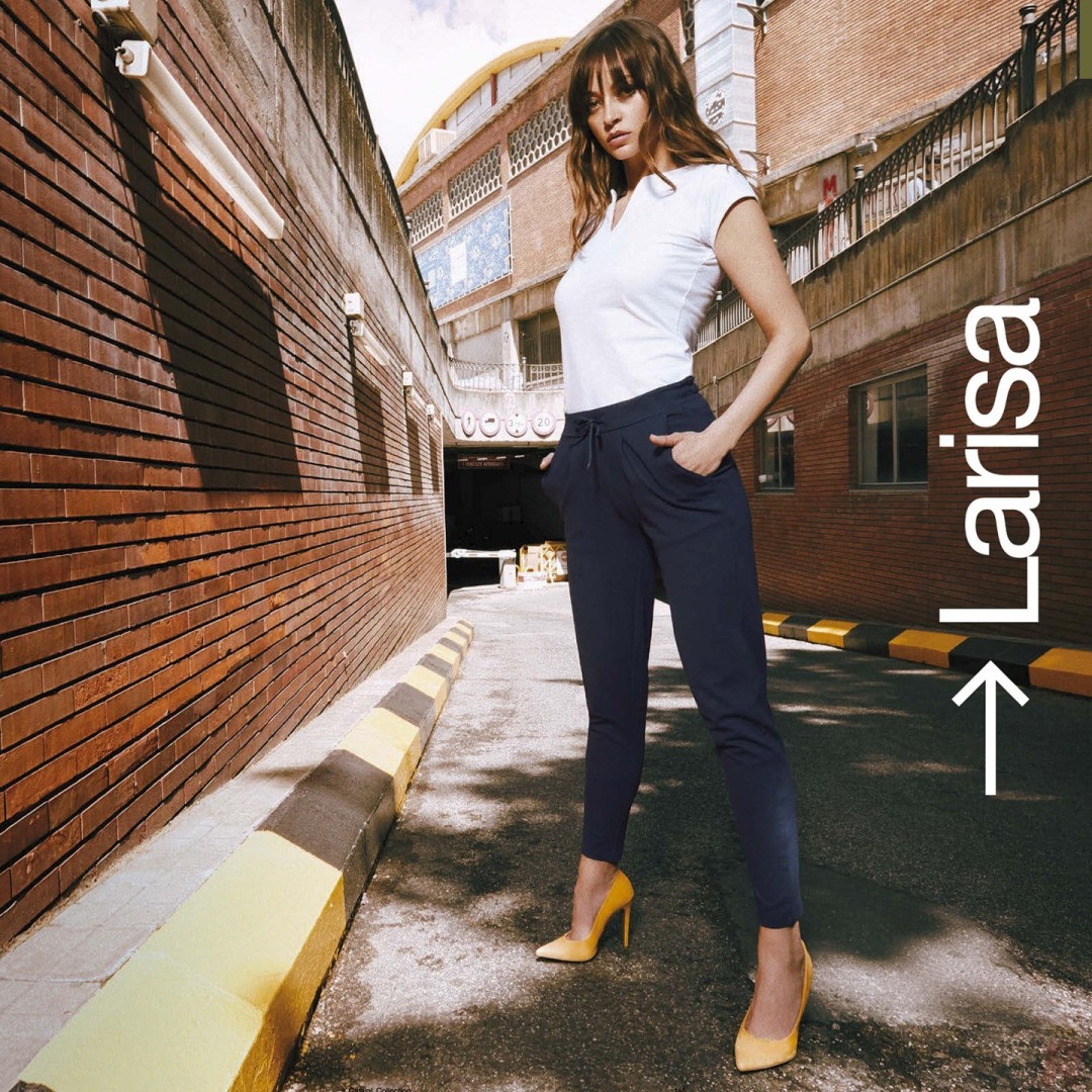 Pantalón Largo Vestir Elástico Pinzas Mujer LARISA