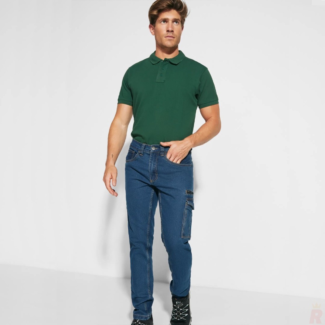 Pantalón Vaquero Largo Multibolsillos Unisex...