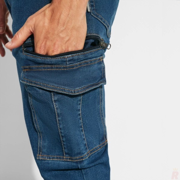 Pantalón Vaquero Largo Multibolsillos Unisex RAPTOR