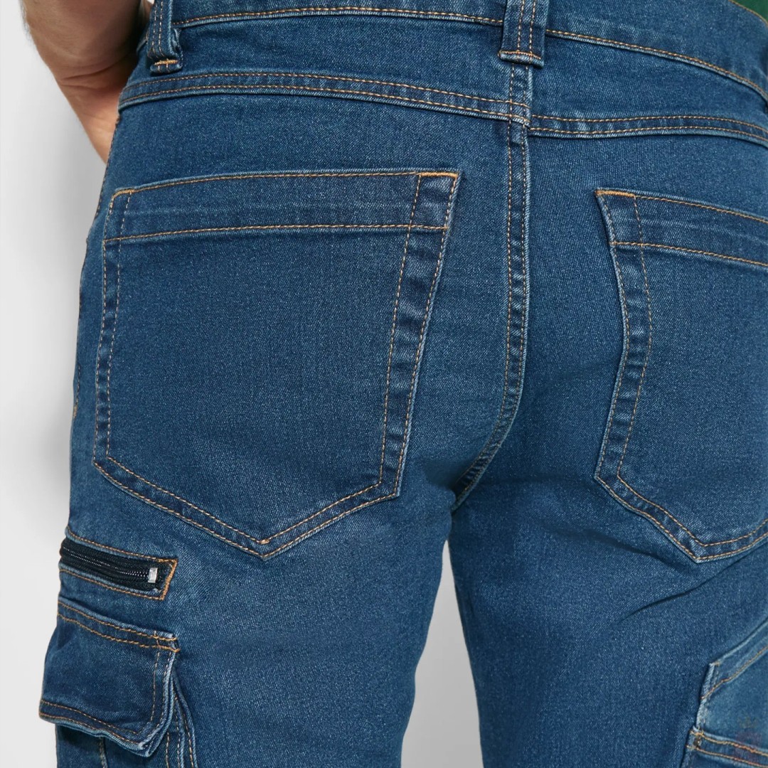 Pantalón Vaquero Largo Multibolsillos Unisex...