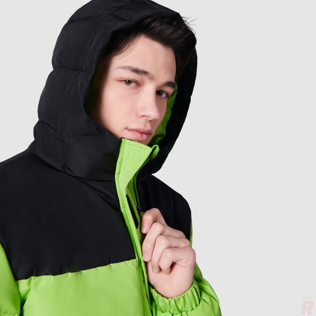 Parka Acolchada Combinada Capucha Fija Infantil...