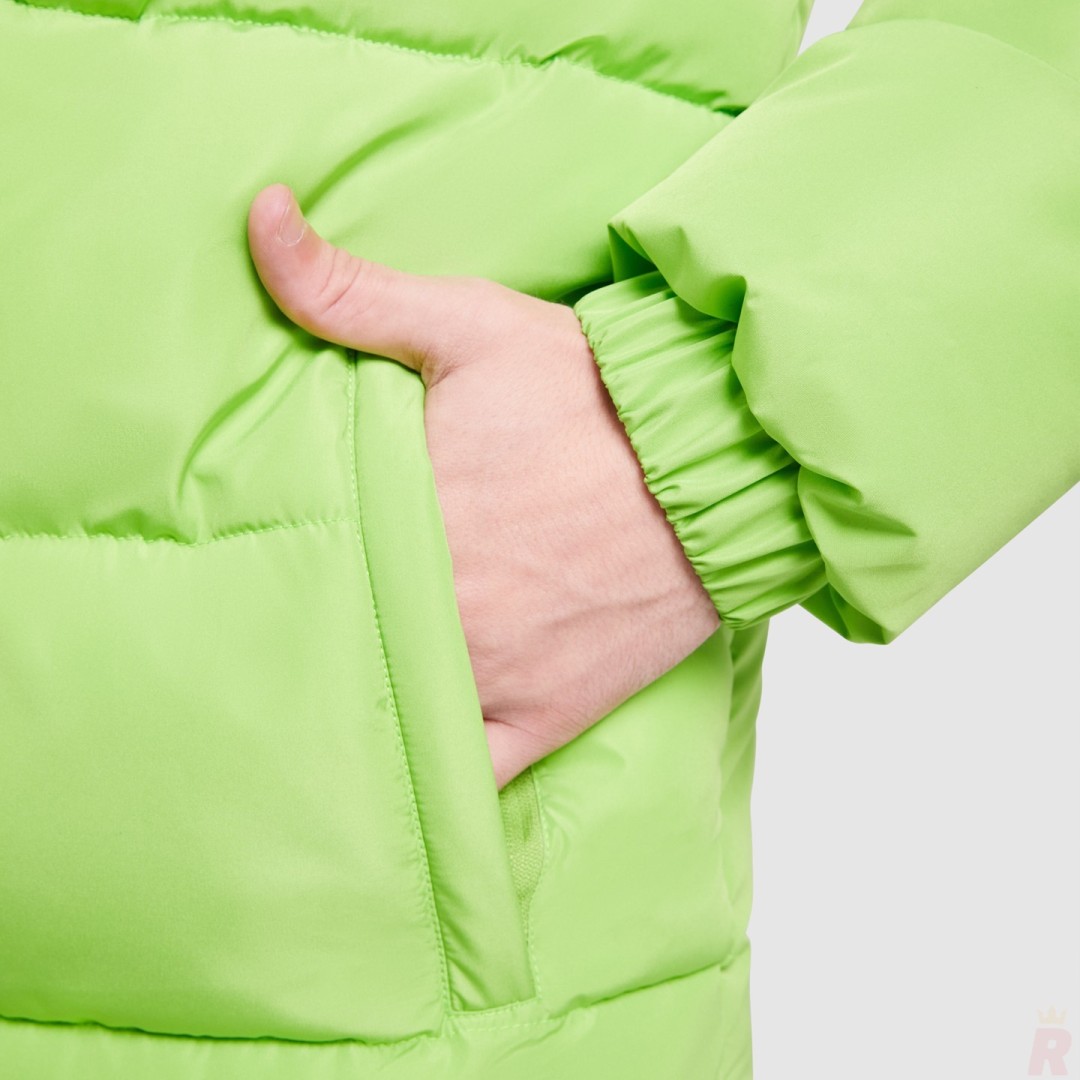 Parka Acolchada Combinada Capucha Fija Infantil...