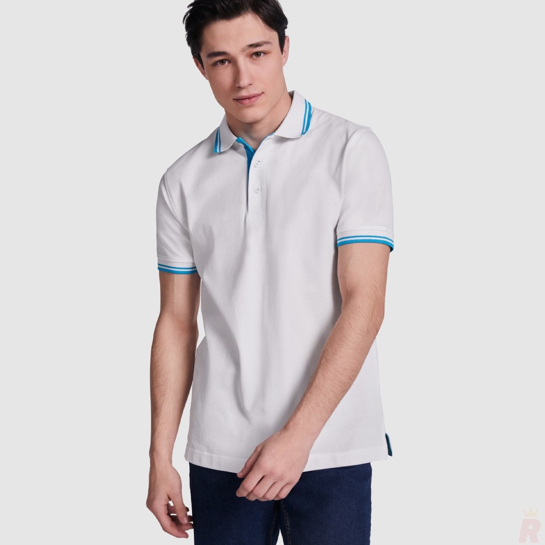 Polo Combinado Bicolor Hombre 100% Algodón...