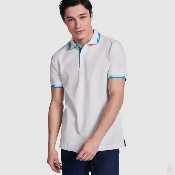 Polo Combinado Bicolor Hombre 100% Algodón Peinado MONTREAL