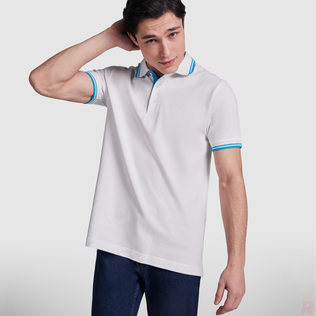 Polo Combinado Bicolor Hombre 100% Algodón...