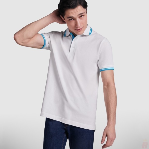 Polo Combinado Bicolor Hombre 100% Algodón Peinado MONTREAL