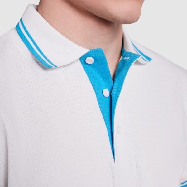 Polo Combinado Bicolor Hombre 100% Algodón Peinado MONTREAL
