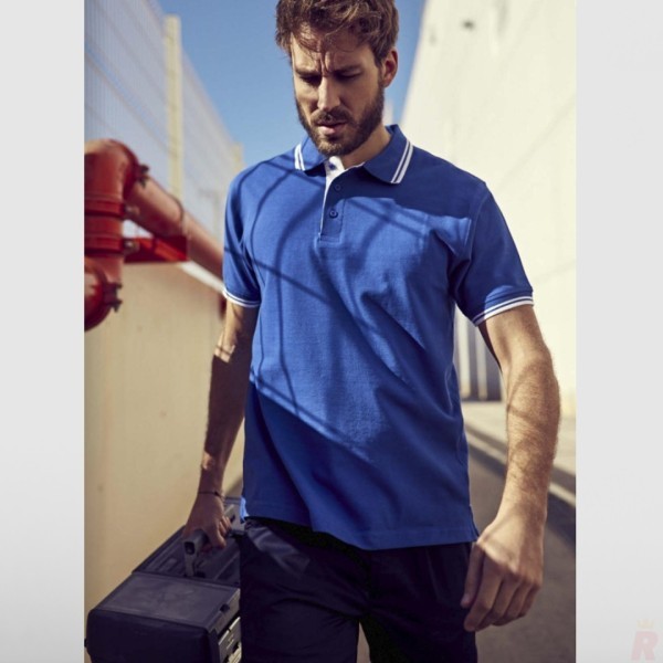 Polo Combinado Bicolor Hombre 100% Algodón Peinado MONTREAL