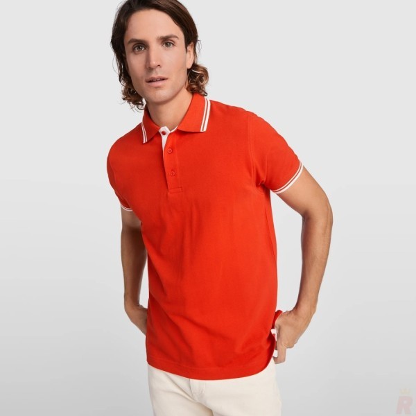 Polo Combinado Bicolor Hombre 100% Algodón Peinado MONTREAL