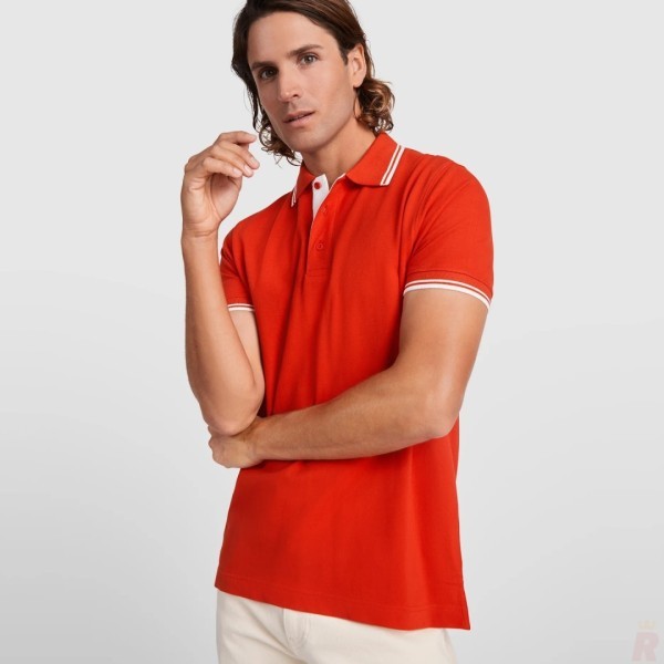 Polo Combinado Bicolor Hombre 100% Algodón Peinado MONTREAL