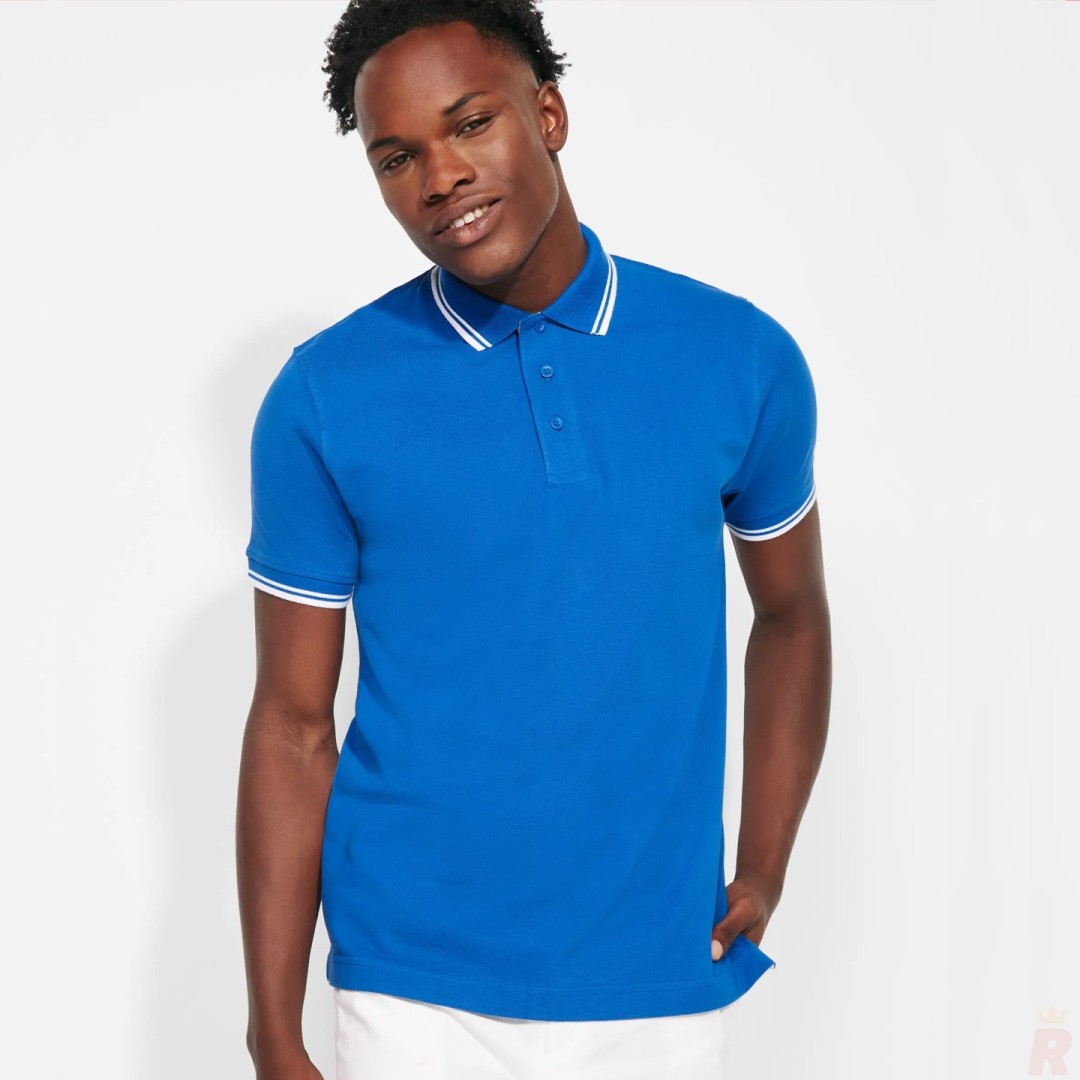 Polo Combinado Bicolor Hombre 100% Algodón...