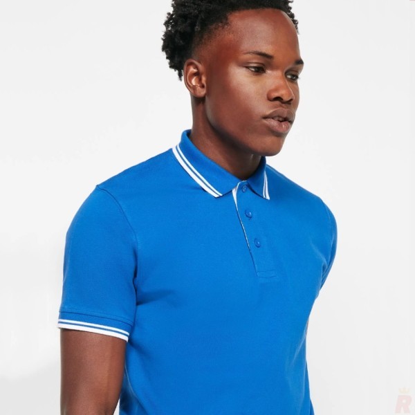 Polo Combinado Bicolor Hombre 100% Algodón Peinado MONTREAL