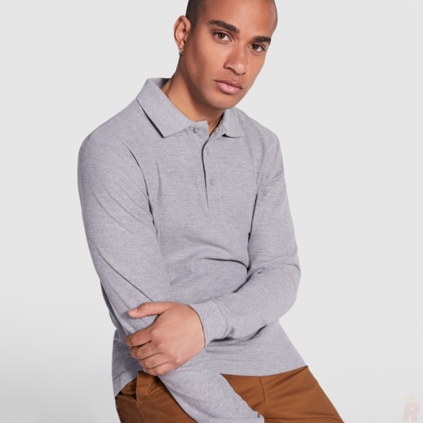 Polo Hombre Manga Larga 100% Algodón Piqué ESTRELLA L/S
