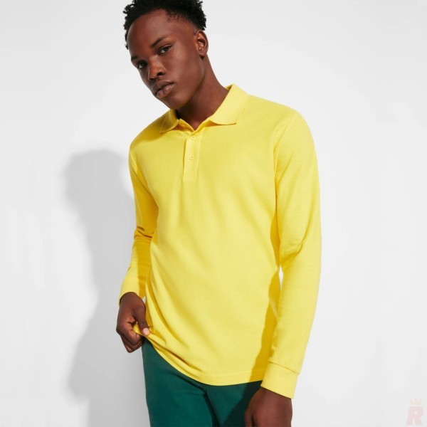 Polo Hombre Manga Larga 100% Algodón Piqué ESTRELLA L/S