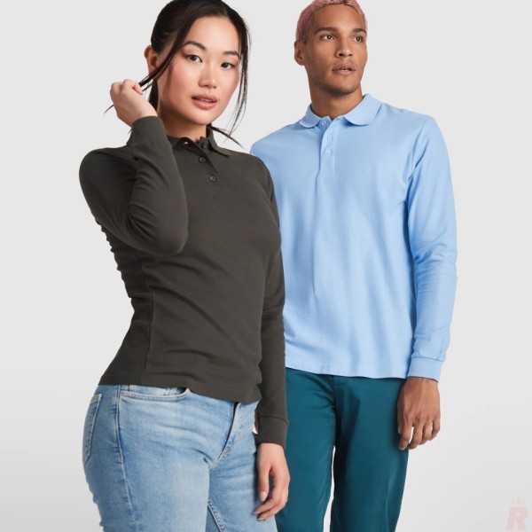 Polo Hombre Manga Larga 100% Algodón Piqué ESTRELLA L/S