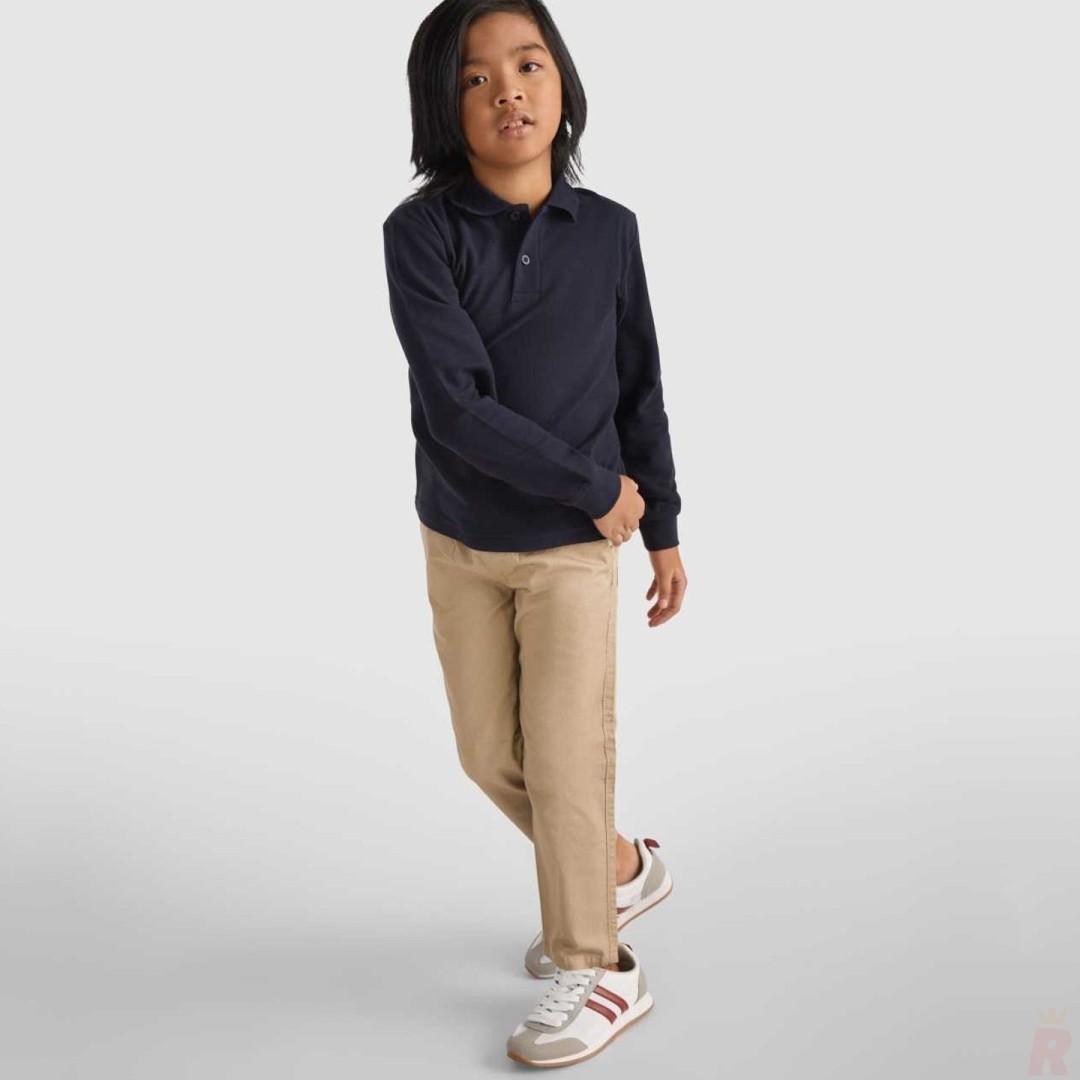 Polo Infantil Manga Larga 100% Algodón Piqué...