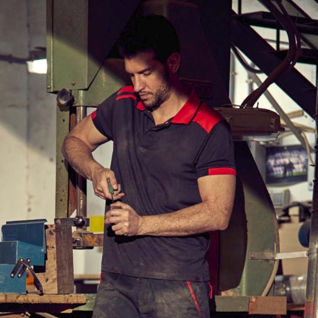 Polo Laboral Técnico Combinado Antibacterial...