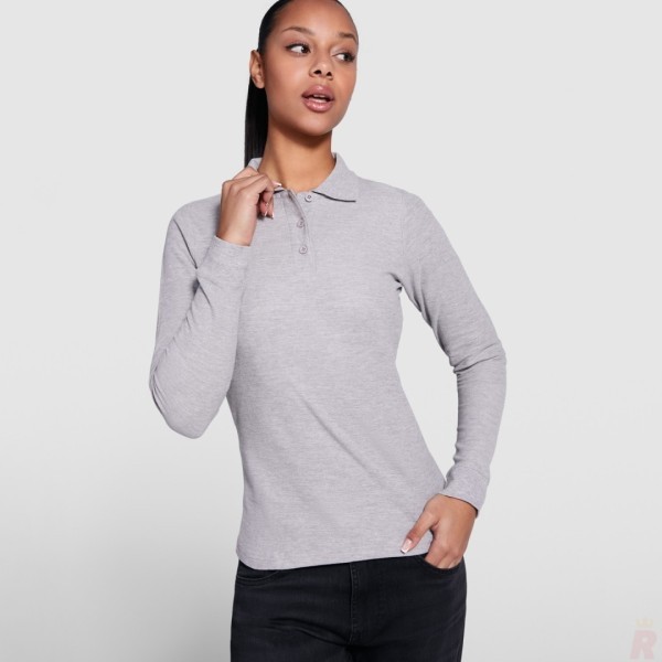 Polo Mujer Entallado Manga Larga 100% Algodón Piqué ESTRELLA WOMAN L/S