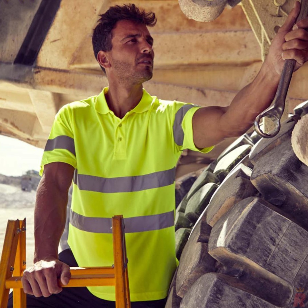 Polo Técnico Alta Visibilidad Hombre Manga...