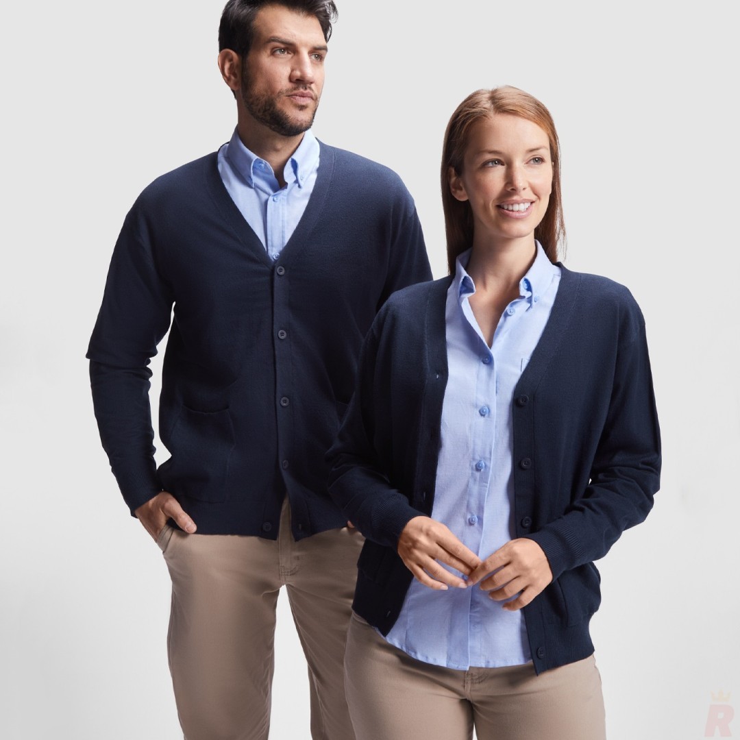 Rebeca Cárdigan Punto Fino Cuello Pico Hombre...