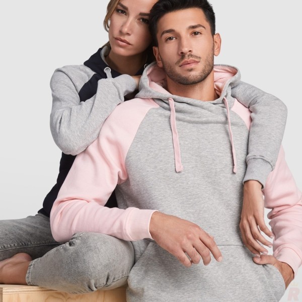 Sudadera Combinada Bicolor Capucha Adulto Unisex BADET