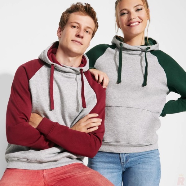 Sudadera Combinada Bicolor Capucha Adulto Unisex BADET